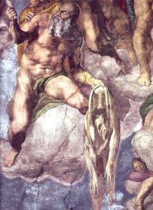 Zelfportret van Michelangelo als huid