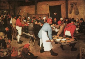 Boerenbruiloft  van Bruegel